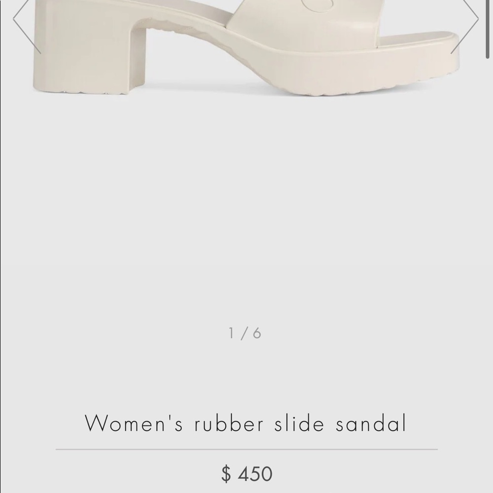 Gucci white rubber Sandals with Gucci box and 2 dust bags